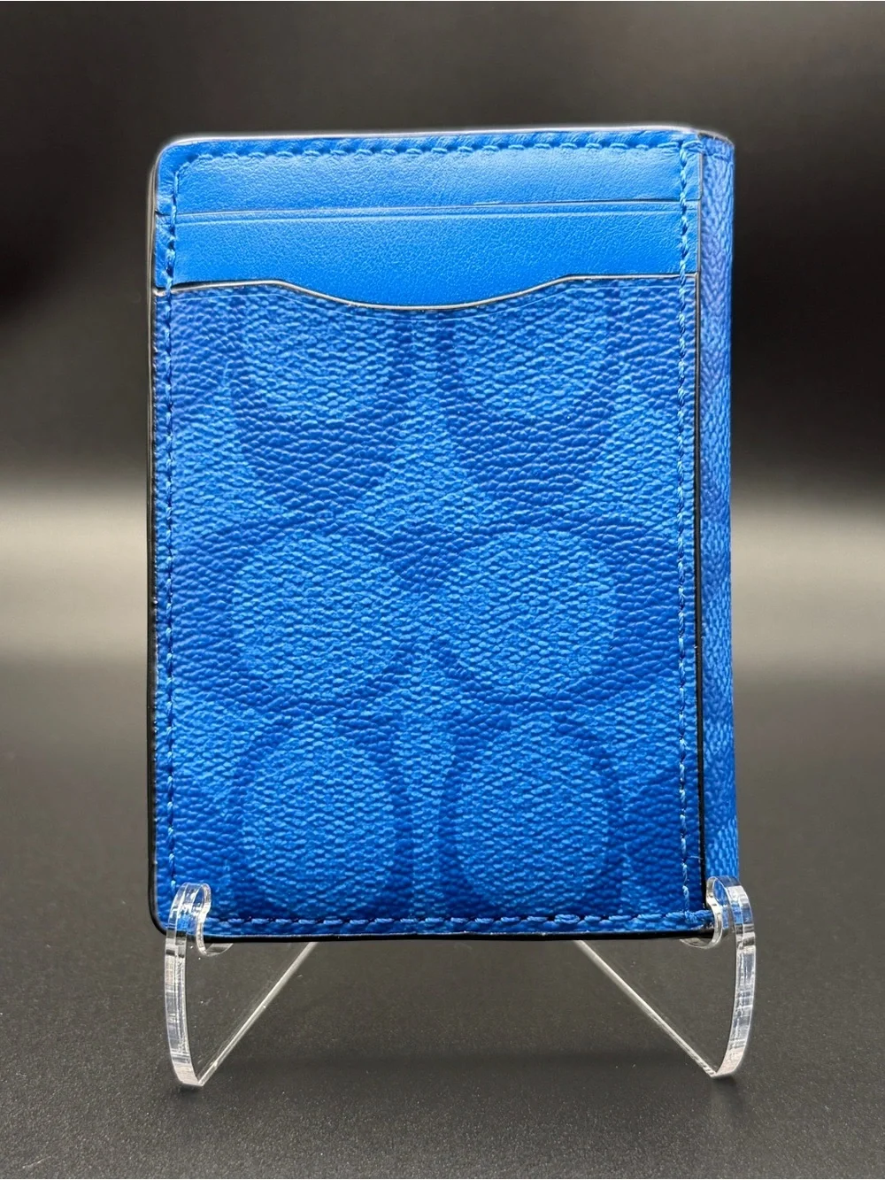 Coach Blue Signature Card Case Wallet
